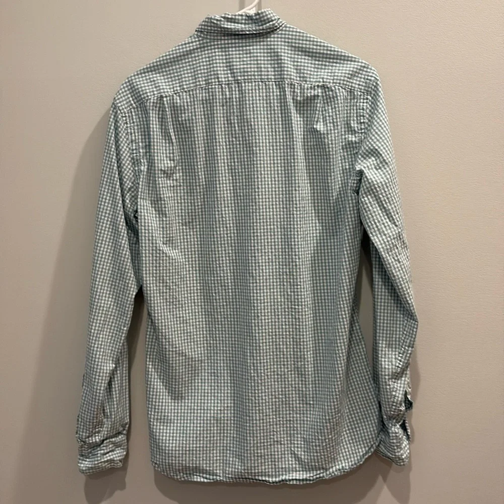 J.Crew men’s plaid collared button down shirt. Size small slim fit. Flex washed.